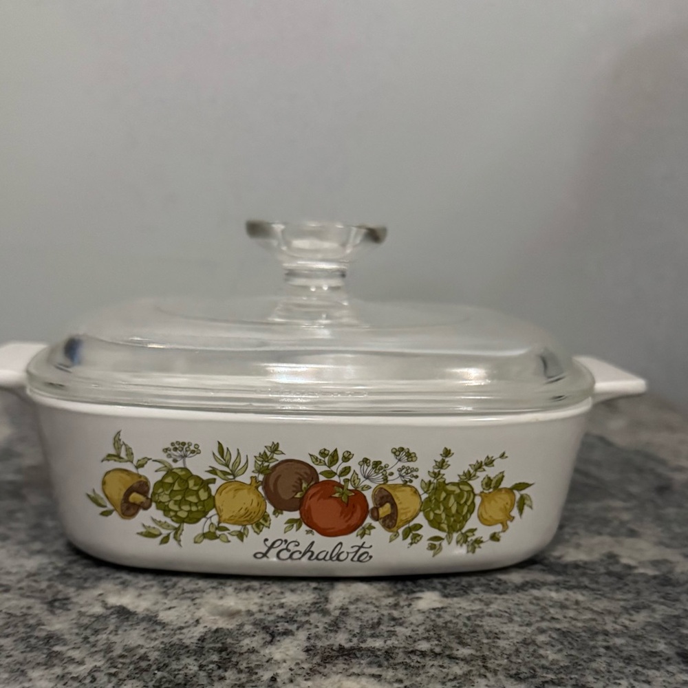 Vintage Corning Ware L'Echalote Harvest Spice of Life 7x7